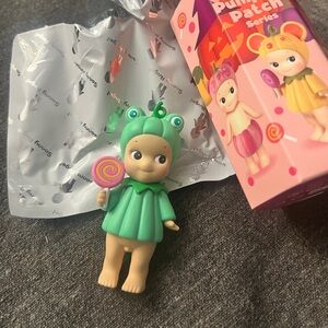 Green Frog Costume Figurine